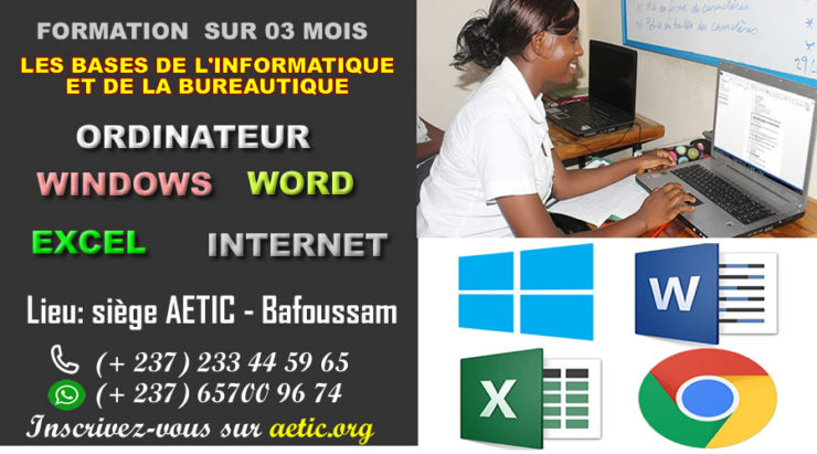 formation sur les bases de l'informatique et de la bureautique